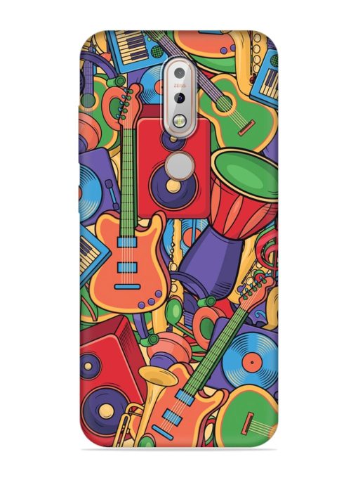 Colorful Music Art Embossed Soft Silicone Case for Nokia 7.1 Zapvi