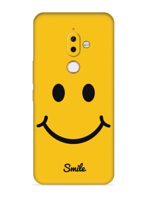 Yellow Smiley Embossed Soft Silicone Case for Nokia 7.1 Plus Zapvi