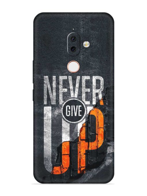 Never Give Up Embossed Soft Silicone Case for Nokia 7.1 Plus Zapvi