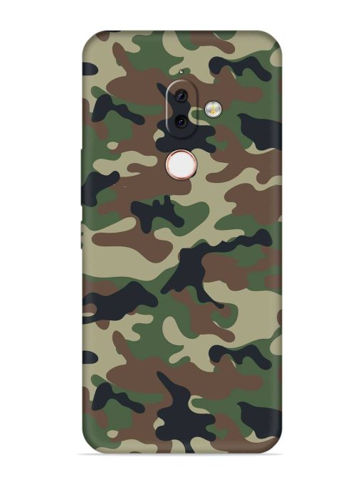 Army Military Camouflage Dark Green Embossed Soft Silicone Case for Nokia 7.1 Plus Zapvi