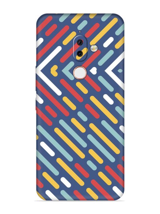 Colored Lines Embossed Soft Silicone Case for Nokia 7.1 Plus Zapvi