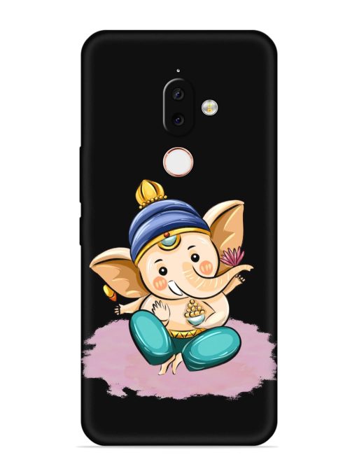 Bal Ganesh Vector Art Embossed Soft Silicone Case for Nokia 7.1 Plus Zapvi