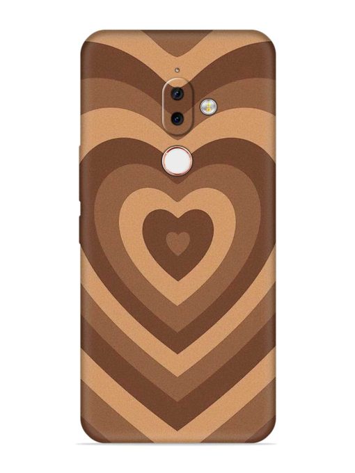 Brown Heart Embossed Soft Silicone Case for Nokia 7.1 Plus Zapvi