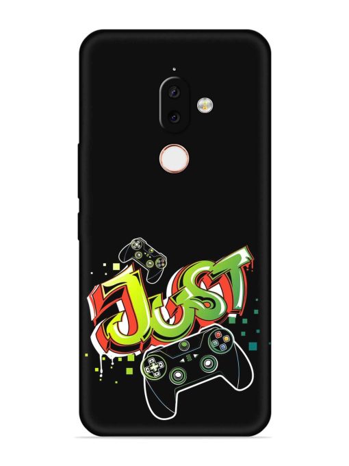 Graffiti Gamepad Illustration Embossed Soft Silicone Case for Nokia 7.1 Plus Zapvi