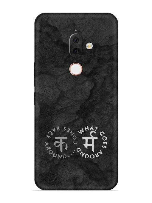 Karma Hindi Word Embossed Soft Silicone Case for Nokia 7.1 Plus