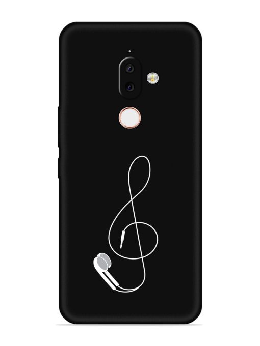 Music Earphone Vector Embossed Soft Silicone Case for Nokia 7.1 Plus