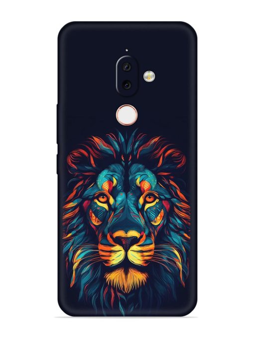 Colorful Lion Embossed Soft Silicone Case for Nokia 7.1 Plus Zapvi