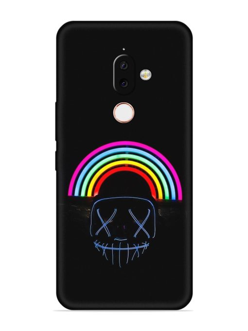 Mask Rainbow Embossed Soft Silicone Case for Nokia 7.1 Plus Zapvi