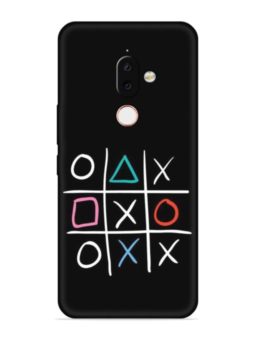 Super Neon Tic-Tac-Toe Embossed Soft Silicone Case for Nokia 7.1 Plus Zapvi