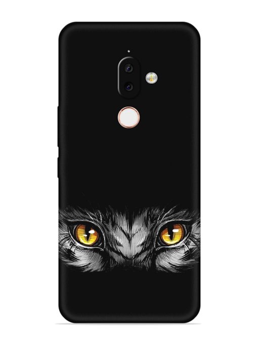 Scary Eye Embossed Soft Silicone Case for Nokia 7.1 Plus