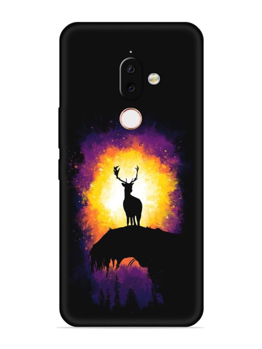 Elk Animal Art Embossed Soft Silicone Case for Nokia 7.1 Plus Zapvi