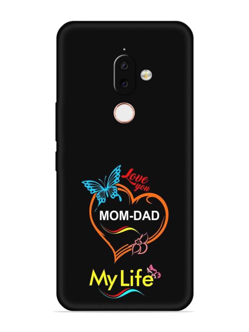 Love You Mom Dad Embossed Soft Silicone Case for Nokia 7.1 Plus Zapvi