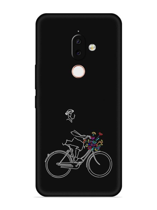 Minimalist Cycle Art Embossed Soft Silicone Case for Nokia 7.1 Plus Zapvi