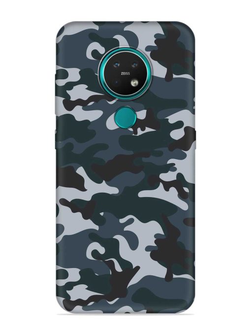 Dark Blue Army Military Art Embossed Soft Silicone Case for Nokia 7.2 Zapvi