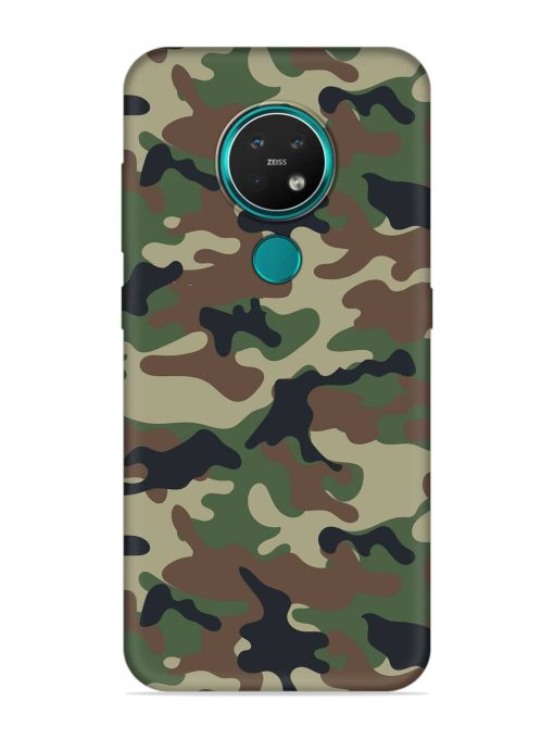 Army Military Camouflage Dark Green Embossed Soft Silicone Case for Nokia 7.2 Zapvi