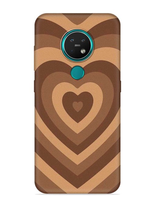 Brown Heart Embossed Soft Silicone Case for Nokia 7.2 Zapvi