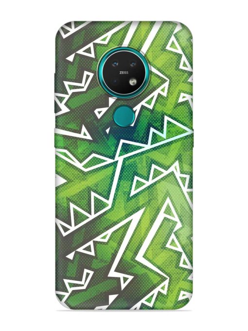 Green Graffiti Seamless Embossed Soft Silicone Case for Nokia 7.2