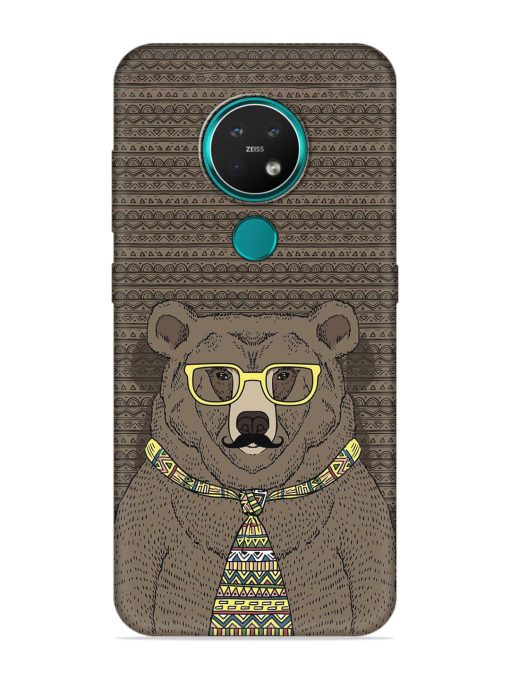 Grizzly Bear Embossed Soft Silicone Case for Nokia 7.2 Zapvi