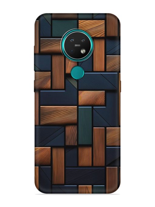 Wooden Background Cubes Embossed Soft Silicone Case for Nokia 7.2 Zapvi