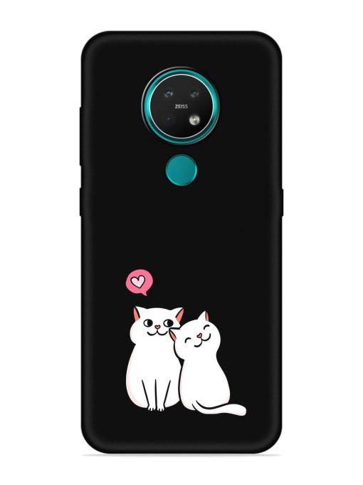 Cute Loving Cats Embossed Soft Silicone Case for Nokia 7.2 Zapvi