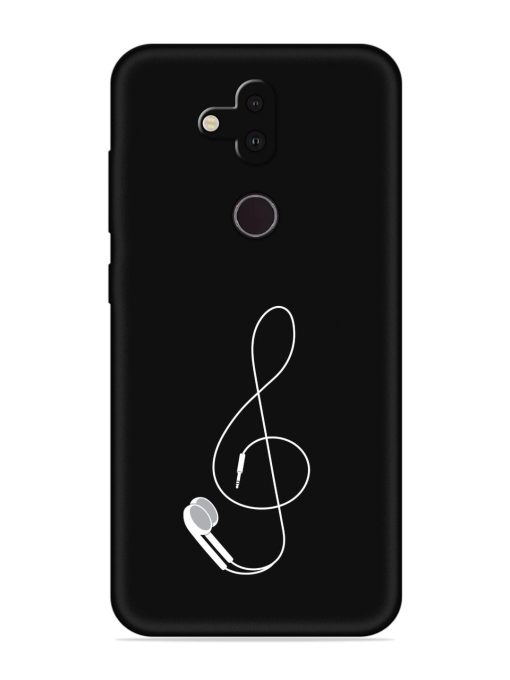 Music Earphone Vector Embossed Soft Silicone Case for Nokia 8.1 Zapvi