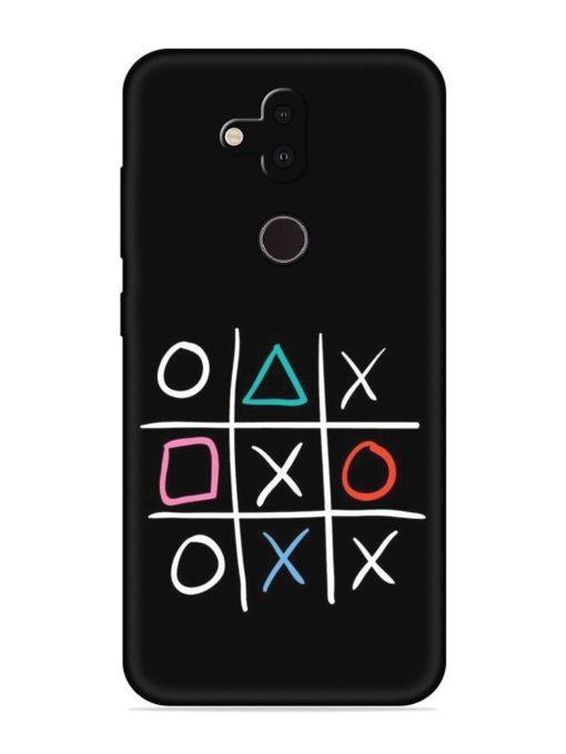 Super Neon Tic-Tac-Toe Embossed Soft Silicone Case for Nokia 8.1 Zapvi