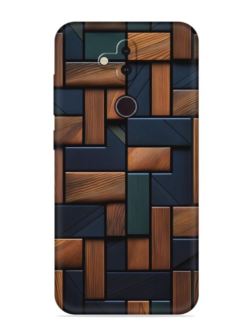 Wooden Background Cubes Embossed Soft Silicone Case for Nokia 8.1 Zapvi