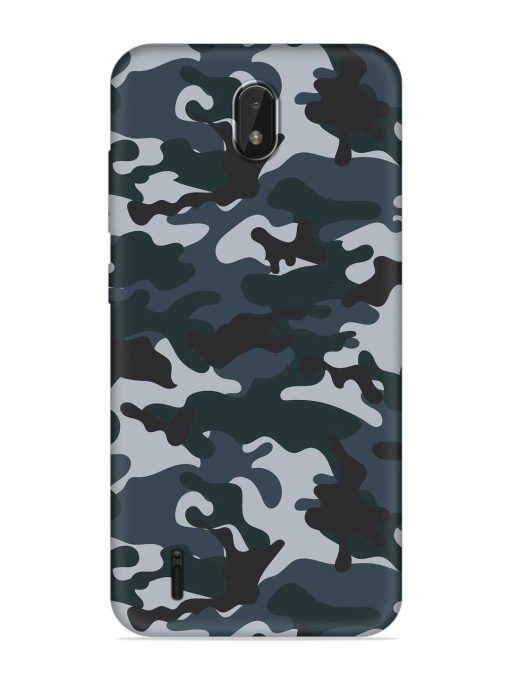 Dark Blue Army Military Art Embossed Soft Silicone Case for Nokia C01 Plus Zapvi