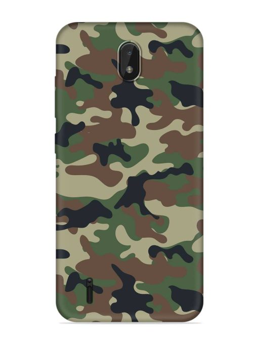 Army Military Camouflage Dark Green Embossed Soft Silicone Case for Nokia C01 Plus Zapvi