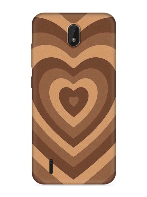 Brown Heart Embossed Soft Silicone Case for Nokia C01 Plus Zapvi