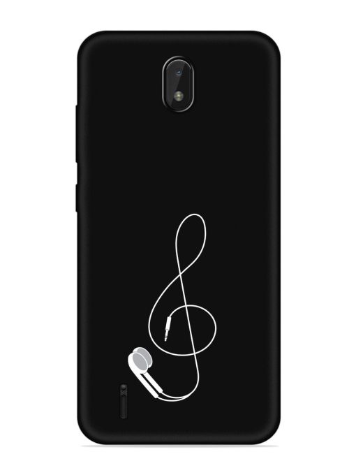 Music Earphone Vector Embossed Soft Silicone Case for Nokia C01 Plus