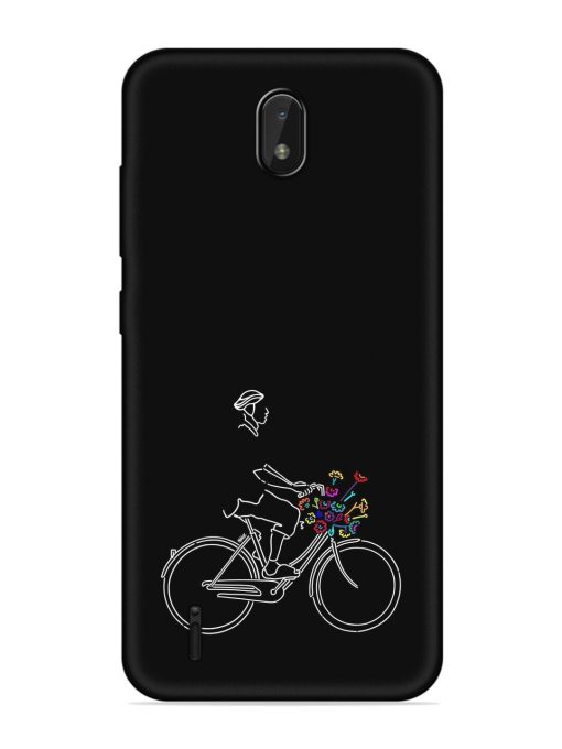 Minimalist Cycle Art Embossed Soft Silicone Case for Nokia C01 Plus