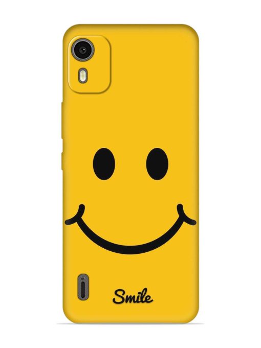 Yellow Smiley Embossed Soft Silicone Case for Nokia C12 Zapvi