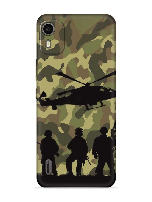 Army Heros Embossed Soft Silicone Case for Nokia C12 Zapvi