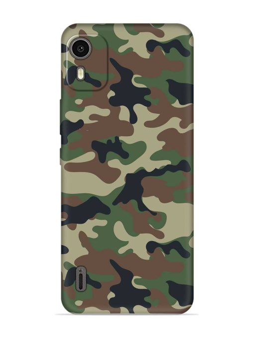 Army Military Camouflage Dark Green Embossed Soft Silicone Case for Nokia C12 Zapvi