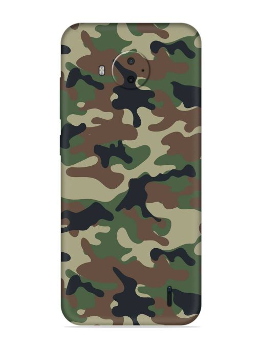 Army Military Camouflage Dark Green Embossed Soft Silicone Case for Nokia C20 Plus Zapvi