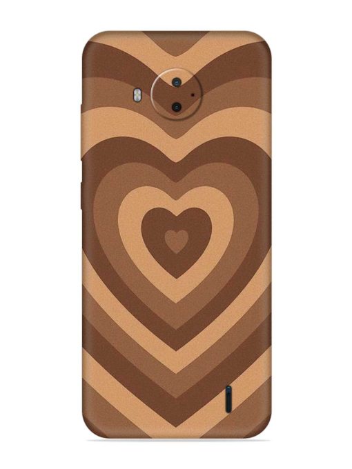 Brown Heart Embossed Soft Silicone Case for Nokia C20 Plus Zapvi