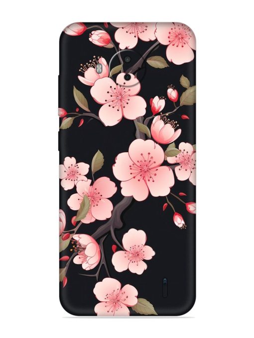 Cherry Blossom Embossed Soft Silicone Case for Nokia C20 Plus Zapvi