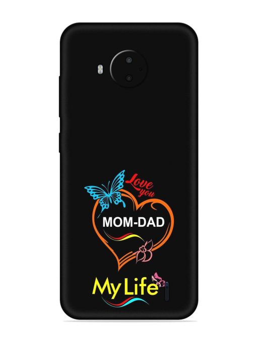 Love You Mom Dad Embossed Soft Silicone Case for Nokia C20 Plus Zapvi