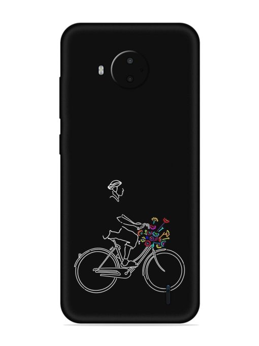 Minimalist Cycle Art Embossed Soft Silicone Case for Nokia C20 Plus Zapvi