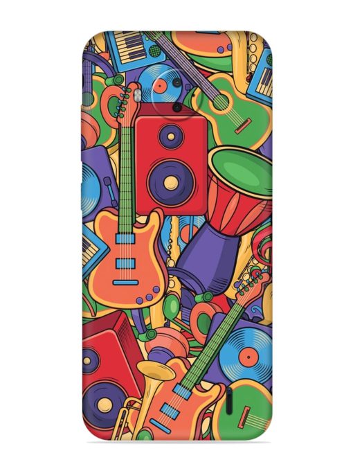 Colorful Music Art Embossed Soft Silicone Case for Nokia C20 Plus