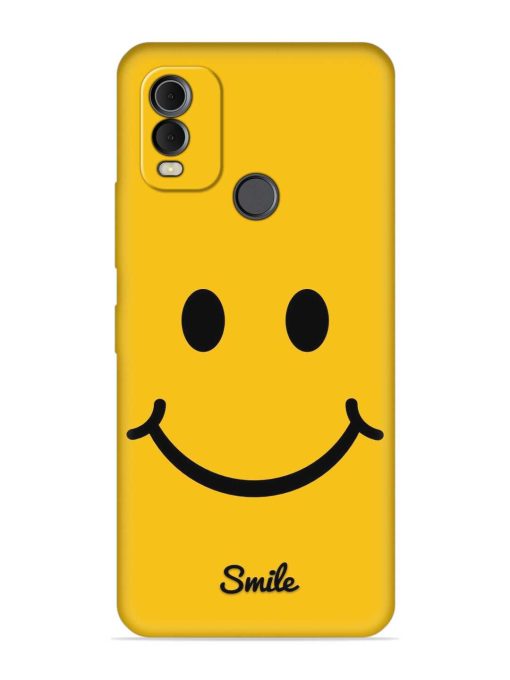 Yellow Smiley Embossed Soft Silicone Case for Nokia C22 Zapvi