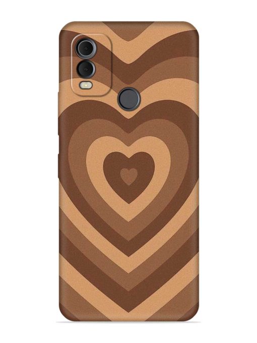 Brown Heart Embossed Soft Silicone Case for Nokia C22 Zapvi