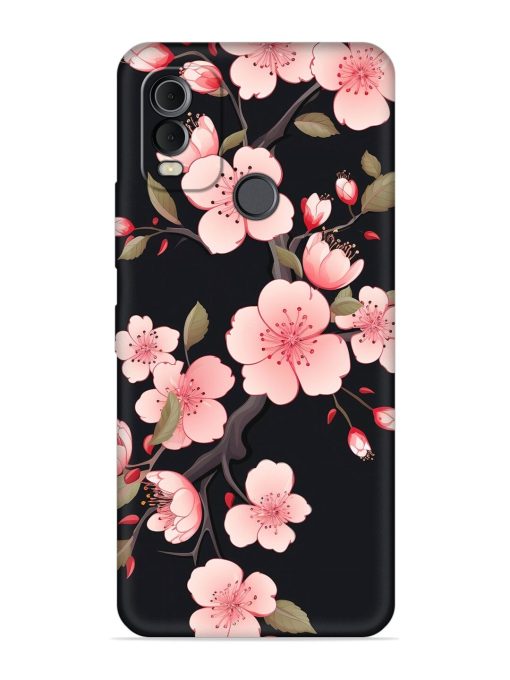 Cherry Blossom Embossed Soft Silicone Case for Nokia C22 Zapvi