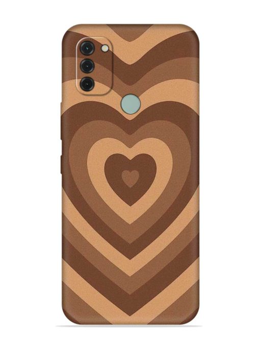 Brown Heart Embossed Soft Silicone Case for Nokia C31 Zapvi