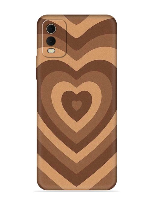 Brown Heart Embossed Soft Silicone Case for Nokia C32 Zapvi