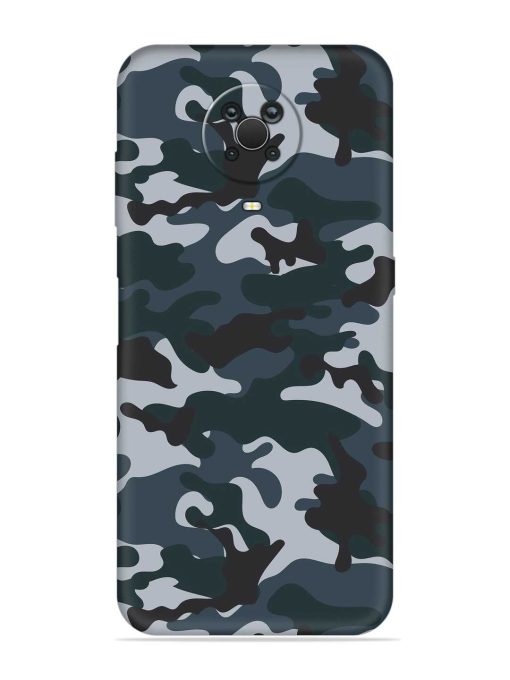 Dark Blue Army Military Art Embossed Soft Silicone Case for Nokia G20 Zapvi