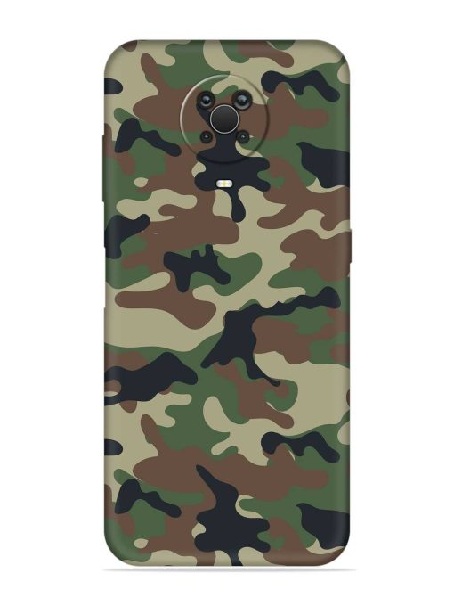 Army Military Camouflage Dark Green Embossed Soft Silicone Case for Nokia G20 Zapvi