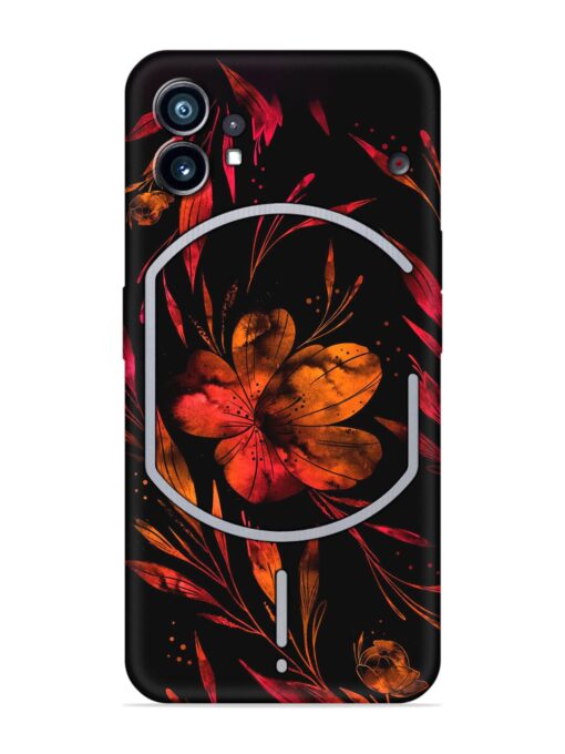 Red Flower Painting Embossed Soft Silicone Case for Nothing Phone 1