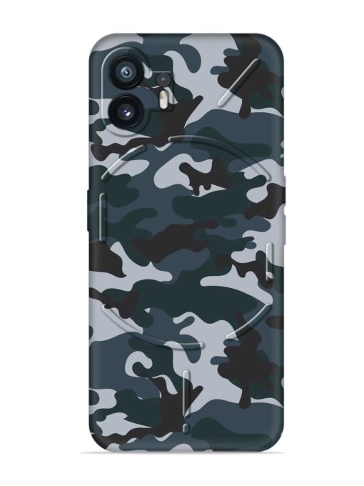 Dark Blue Army Military Art Embossed Soft Silicone Case for Nothing Phone 2 Zapvi